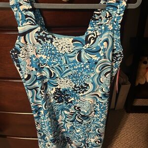 Lilly Pulitzer Luxletic Blue and White Patterned dress. Brand new with tags!!!!